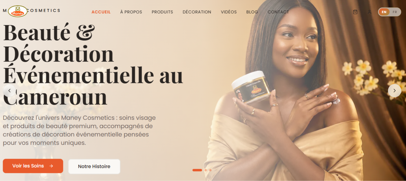 Maney Cosmetics – E‑Commerce Website & Custom Admin Dashboard