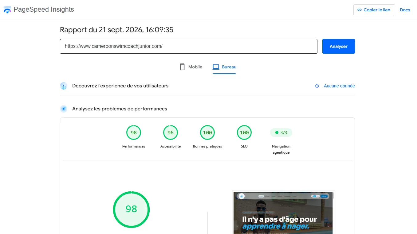 Coach Junior Page speed Insights Data